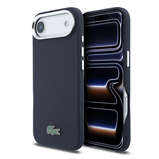 Apple iPhone 17 Air Kılıf Lacoste Orjinal Lisanslı M-Safe Şarj Özellikli PVC Pike Desenli Arka Yüzey İkonik Timsah Dokuma Logolu Kapak