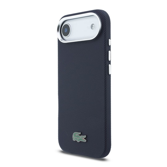 Apple iPhone 17 Air Kılıf Lacoste Orjinal Lisanslı M-Safe Şarj Özellikli PVC Pike Desenli Arka Yüzey İkonik Timsah Dokuma Logolu Kapak