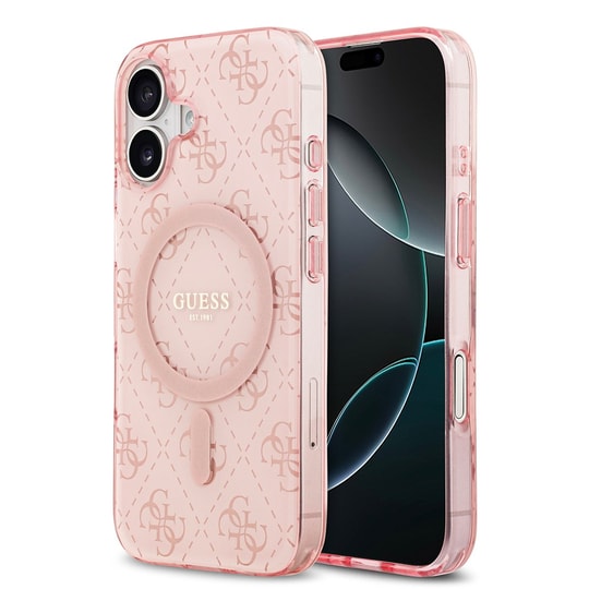 Apple iPhone 17 Kılıf Guess Orjinal Lisanslı M-safe Şarj Özellikli IML Baskılı Klasik Logolu 4G Desenli Kapak
