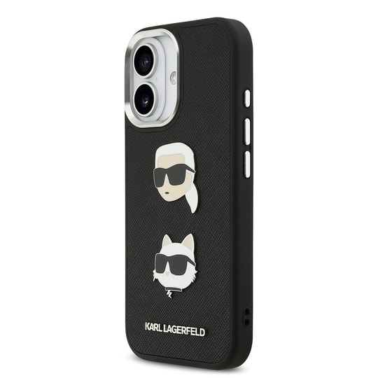 Apple iPhone 17 Kılıf Karl Lagerfeld Orjinal Lisanslı Metal Logolu K&C Heads Pin Kapak