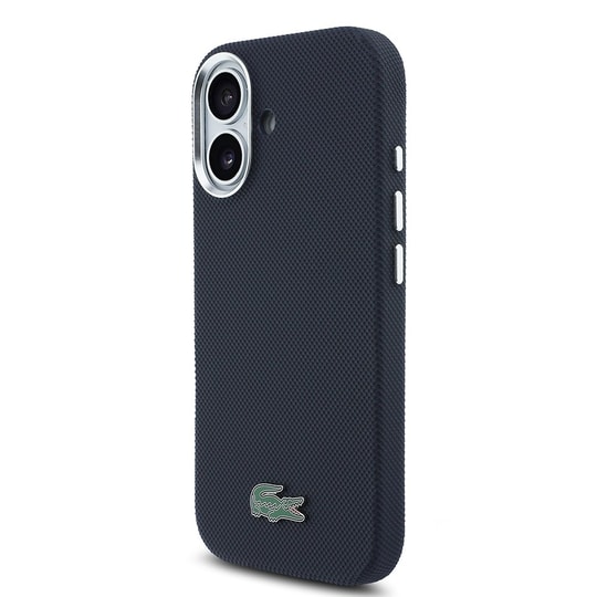 Apple iPhone 17 Kılıf Lacoste Orjinal Lisanslı M-Safe Şarj Özellikli PVC Pike Desenli Arka Yüzey İkonik Timsah Dokuma Logolu Kapak