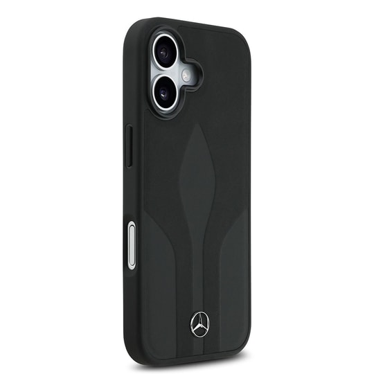 Apple iPhone 17 Kılıf Mercedes Benz Orjinal Lisanslı M-safe Şarj Özellikli Dokulu Desenli Deri Kapak