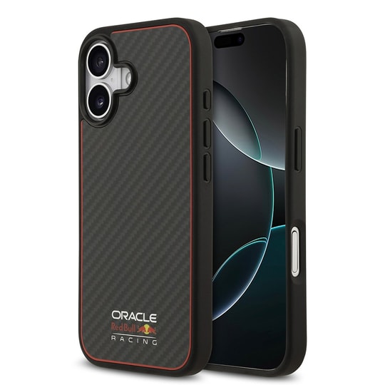 Apple iPhone 17 Kılıf Redbull Orjinal Lisanslı M-safe Şarj Özellikli Karbon Fiber Parlayan Logolu Kapak
