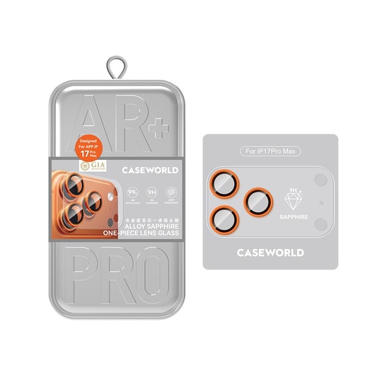 Apple iPhone 17 Pro CaseWorld Alloy Sapphire Safir One-Piece Anti Reflective Safir Kamera Lens Koruyucu