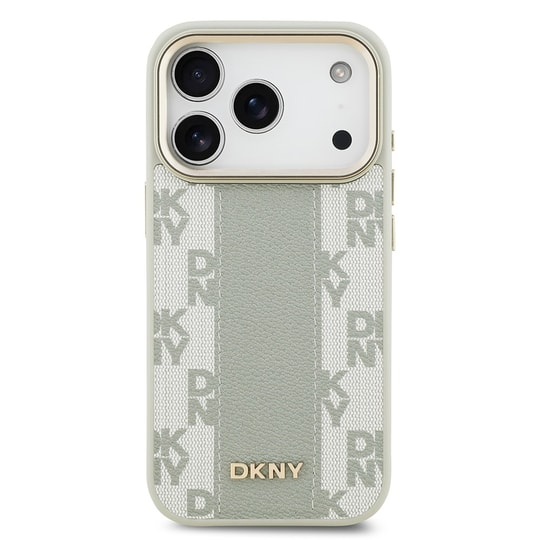 Apple iPhone 17 Pro Kılıf DKNY Orjinal Lisanslı M-safe Şarj Özellikli 3D Yazılı Checkered Pattern Kapak