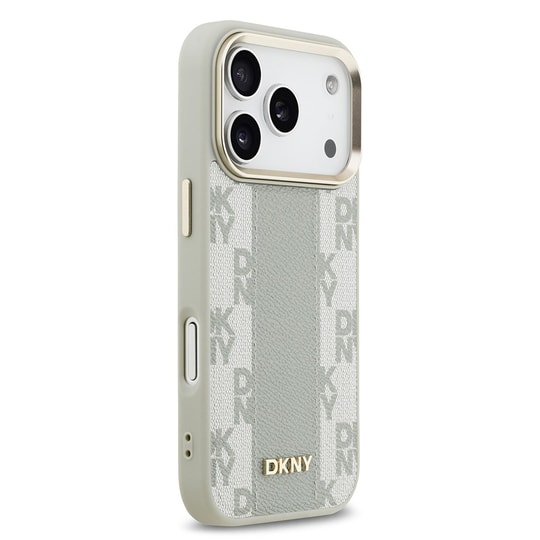 Apple iPhone 17 Pro Kılıf DKNY Orjinal Lisanslı M-safe Şarj Özellikli 3D Yazılı Checkered Pattern Kapak