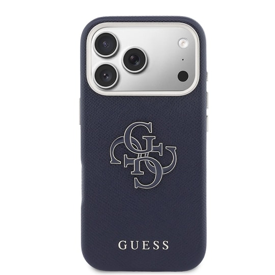 Apple iPhone 17 Pro Kılıf Guess Orjinal Lisanslı 4G Büyük Metal Kamera Çerçeveli PU Deri Resin Kapak