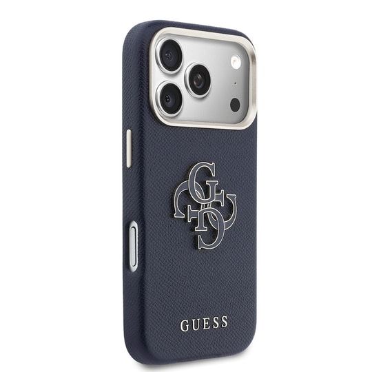 Apple iPhone 17 Pro Kılıf Guess Orjinal Lisanslı 4G Büyük Metal Kamera Çerçeveli PU Deri Resin Kapak
