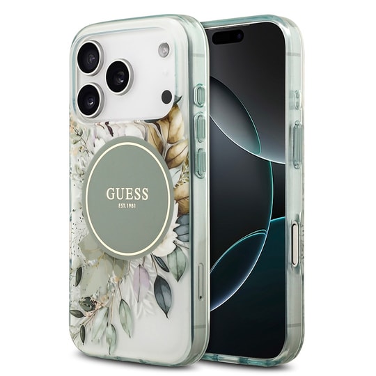 Apple iPhone 17 Pro Kılıf Guess Orjinal Lisanslı M-safe Şarj Özellikli Flower Tonal Circle Kapak