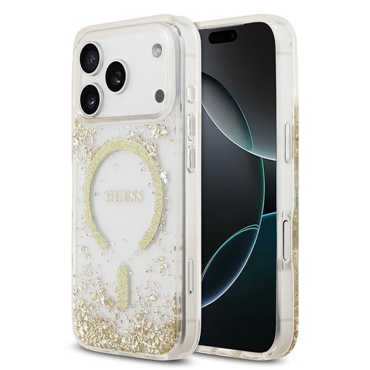Apple iPhone 17 Pro Kılıf Guess Orjinal Lisanslı M-safe Şarj Özellikli Transparan Resin Bottom Kapak