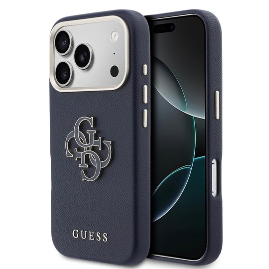 Apple iPhone 17 Pro Kılıf Guess Orjinal Lisanslı 4G Büyük Metal Kamera Çerçeveli PU Deri Resin Kapak