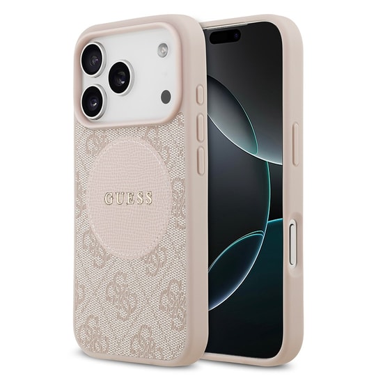 Apple iPhone 17 Pro Kılıf Guess Orjinal Lisanslı M-safe Şarj Özellikli Yazı Logolu Circle Classic Kapak