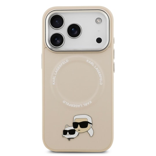 Apple iPhone 17 Pro Kılıf Karl Lagerfeld Orjinal Lisanslı M-safe Şarj Özellikli Metal Kamera ve Buton Tasarımlı K&C PU Deri Kapak