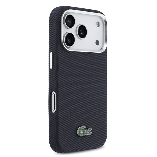 Apple iPhone 17 Pro Kılıf Lacoste Orjinal Lisanslı M-Safe Şarj Özellikli PVC Pike Desenli Arka Yüzey İkonik Timsah Dokuma Logolu Kapak