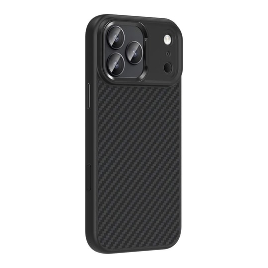 Apple iPhone 17 Pro Kılıf M-Safe Şarj Özellikli Karbon Fiber Görünümlü Zore Truva Silikon Kapak