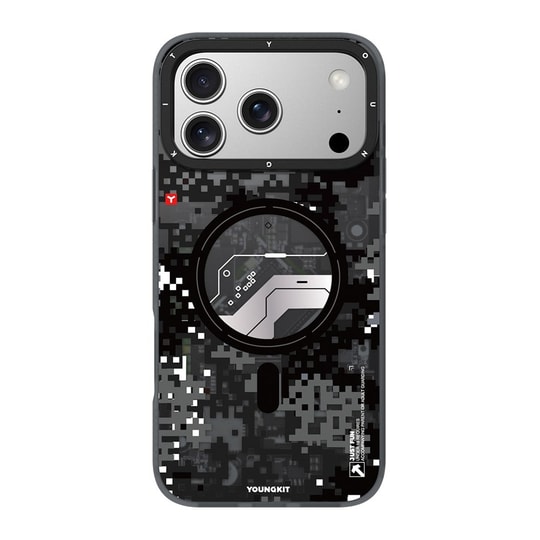 Apple iPhone 17 Pro Kılıf M-Safe Şarj Özellikli Youngkit Camouflage Sykell Serisi Kapak