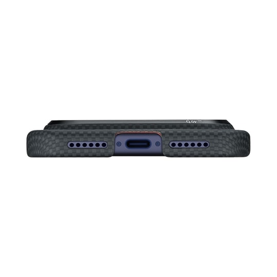 Apple iPhone 17 Pro Kılıf M-safe Şarj Özellikli Lumintex Teknolojili Fosforlu Aramid Fiber Pitaka Tactile Woven Aries Serisi Kapak