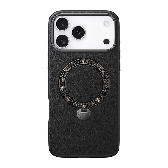 Apple iPhone 17 Pro Kılıf M-safe Şarj Özellikli Deri Tasarımlı Standlı Pynana Dancing Circle Luxury Serisi Kapak