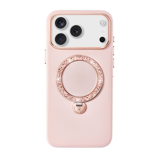 Apple iPhone 17 Pro Kılıf M-safe Şarj Özellikli Deri Tasarımlı Standlı Pynana Dancing Circle Luxury Serisi Kapak
