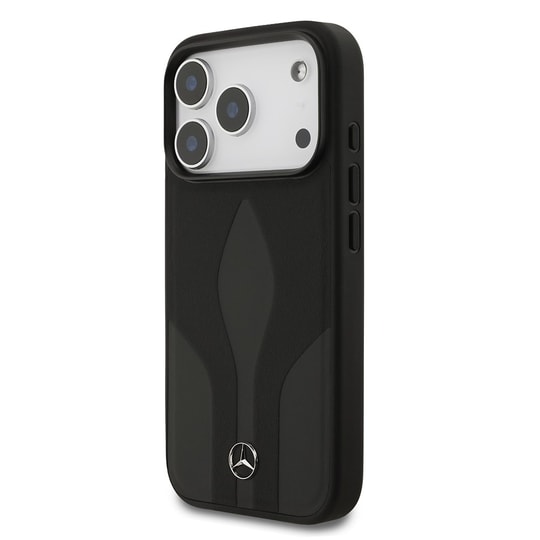 Apple iPhone 17 Pro Kılıf Mercedes Benz Orjinal Lisanslı M-safe Şarj Özellikli Dokulu Desenli Deri Kapak