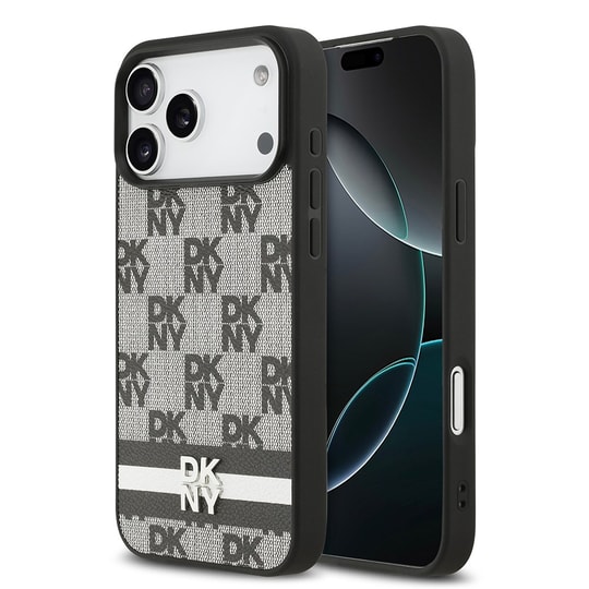 Apple iPhone 17 Pro Max Kılıf DKNY Orjinal Lisanslı M-safe Şarj Özellikli 3D Yazılı Metal Logolu Kapak
