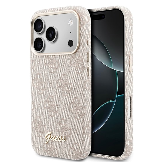 Apple iPhone 17 Pro Max Kılıf Guess Orjinal Lisanslı M-safe Şarj Özellikli Script Yazı Logolu 4G Desenli Kapak