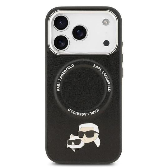 Apple iPhone 17 Pro Max Kılıf Karl Lagerfeld Orjinal Lisanslı M-safe Şarj Özellikli Metal Kamera ve Buton Tasarımlı K&C PU Deri Kapak