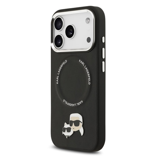 Apple iPhone 17 Pro Max Kılıf Karl Lagerfeld Orjinal Lisanslı M-safe Şarj Özellikli Metal Kamera ve Buton Tasarımlı K&C PU Deri Kapak