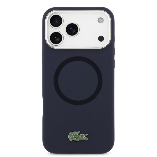 Apple iPhone 17 Pro Max Kılıf Lacoste Orjinal Lisanslı M-safe Şarj Özellikli İkonik Logolu Metal Kamera Çerçeveli Silikon Kapak