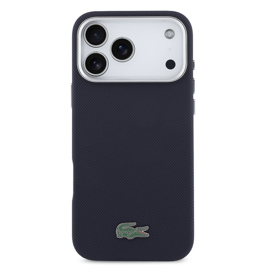 Apple iPhone 17 Pro Max Kılıf Lacoste Orjinal Lisanslı M-Safe Şarj Özellikli PVC Pike Desenli Arka Yüzey İkonik Timsah Dokuma Logolu Kapak