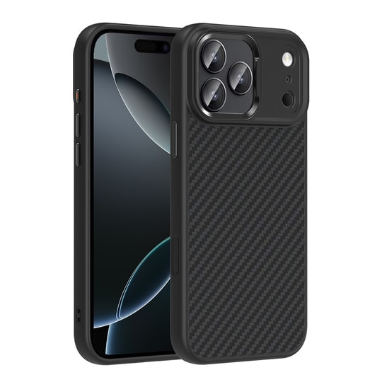 Apple iPhone 17 Pro Max Kılıf M-Safe Şarj Özellikli Karbon Fiber Görünümlü Zore Truva Silikon Kapak