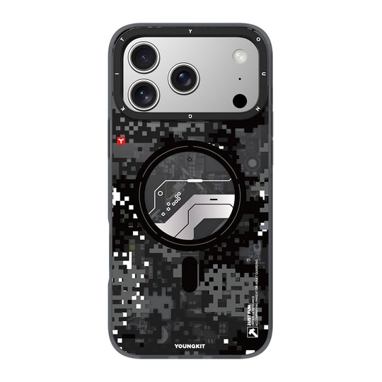 Apple iPhone 17 Pro Max Kılıf M-Safe Şarj Özellikli Youngkit Camouflage Sykell Serisi Kapak