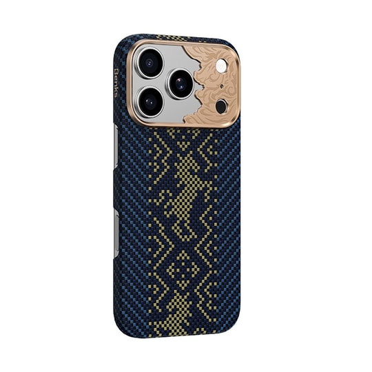 Apple iPhone 17 Pro Max Kılıf M-safe Şarj Özellikli Karbon Fiber Tasarımlı Benks Knight ArmorAir Kevlar Kapak