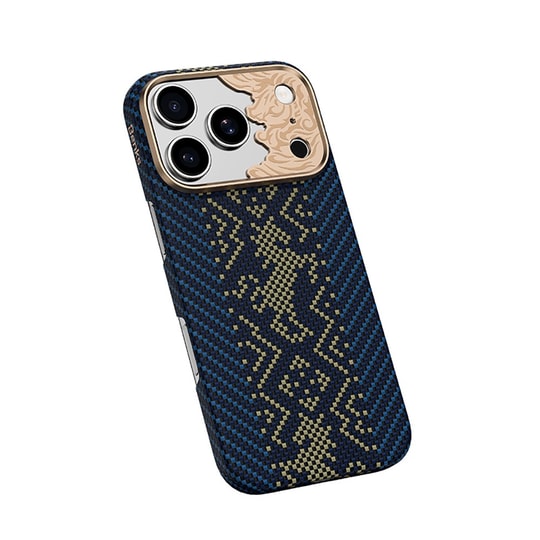 Apple iPhone 17 Pro Max Kılıf M-safe Şarj Özellikli Karbon Fiber Tasarımlı Benks Knight ArmorAir Kevlar Kapak
