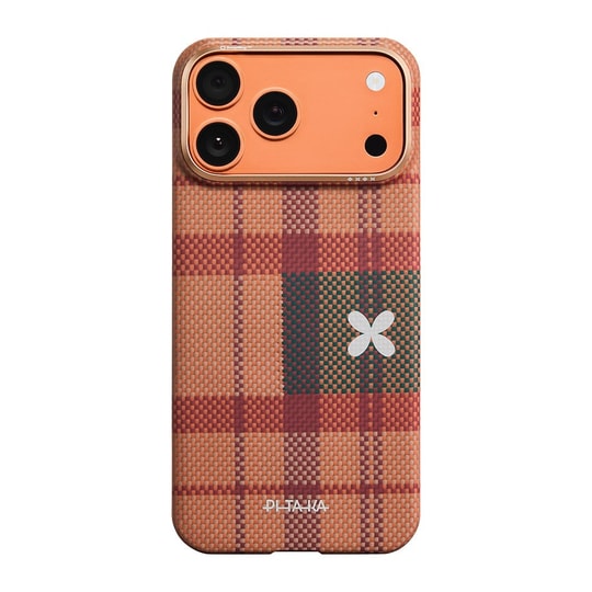 Apple iPhone 17 Pro Max Kılıf M-safe Şarj Özellikli Aramid Fiber Pitaka Flora in Grid Serisi Kapak