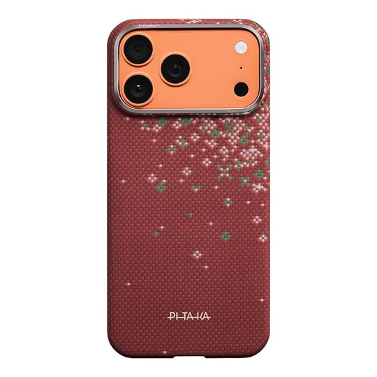 Apple iPhone 17 Pro Max Kılıf M-safe Şarj Özellikli Aramid Fiber Pitaka Sakura Hours Serisi Kapak