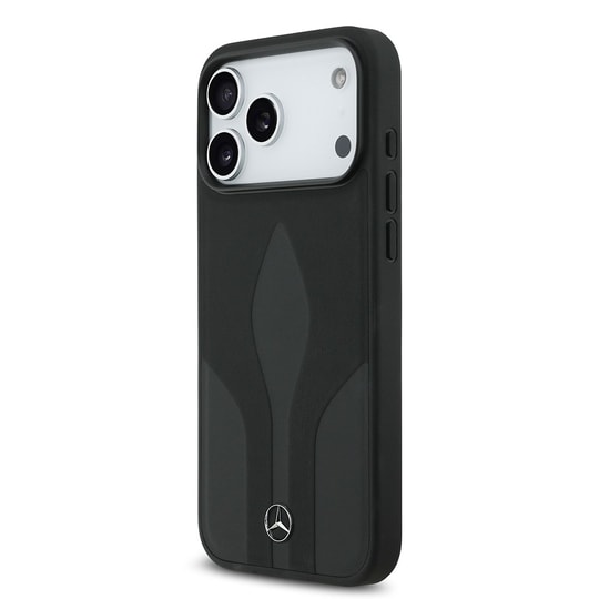Apple iPhone 17 Pro Max Kılıf Mercedes Benz Orjinal Lisanslı M-safe Şarj Özellikli Dokulu Desenli Deri Kapak