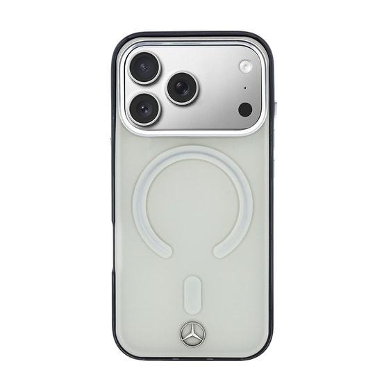 Apple iPhone 17 Pro Max Kılıf Mercedes Benz Orjinal Lisanslı M-safe Şarj Özellikli Saydam Yüzey İkonik 3D Metal Logolu Kapak