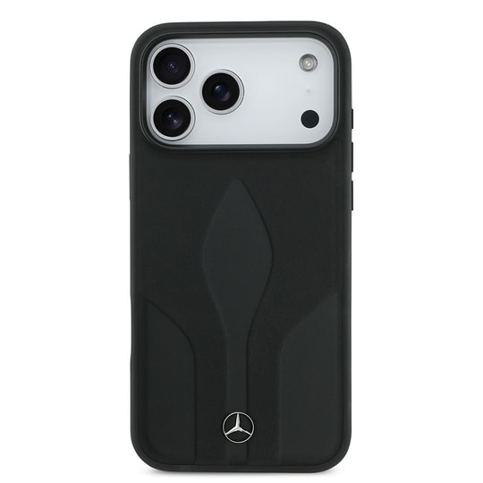 Apple iPhone 17 Pro Max Kılıf Mercedes Benz Orjinal Lisanslı M-safe Şarj Özellikli Dokulu Desenli Deri Kapak