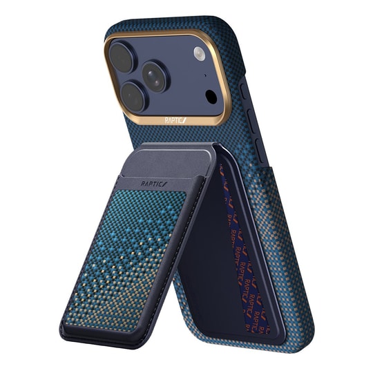 Apple iPhone 17 Pro Max Kılıf Raptic 2in1 Bundle Kit Aramid Skin Serenity Serisi Kartlık ve Karbon Kapak