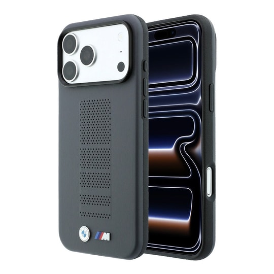Apple iPhone 18 Pro Kılıf BMW Orjinal Lisanslı M-safe Şarj Özellikli PU Delikli Metal M Logolu Kapak