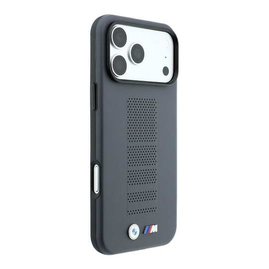 Apple iPhone 18 Pro Kılıf BMW Orjinal Lisanslı M-safe Şarj Özellikli PU Delikli Metal M Logolu Kapak