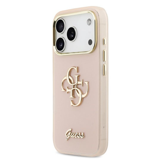 Apple iPhone 18 Pro Kılıf Guess Orjinal Lisanslı Yazı ve 4G Büyük Metal Logolu Silikon Kapak