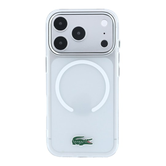 Apple iPhone 18 Pro Kılıf Lacoste Orjinal Lisanslı M-safe Şarj Özellikli Lake Timsah Logolu IML Frosted Kapak