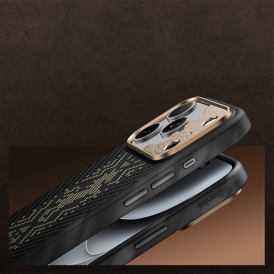 Apple iPhone 18 Pro Kılıf M-safe Şarj Özellikli Yükseltilmiş Kamera Çerçeveli Karbon Fiber Tasarımlı Benks Knight ArmorPro Kevlar Kapak
