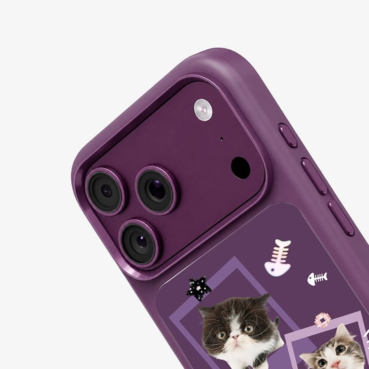 Apple iPhone 18 Pro Kılıf M-safe Şarj Özellikli 3D Baskılı Tasarım Mutural The Cat Serisi Kapak