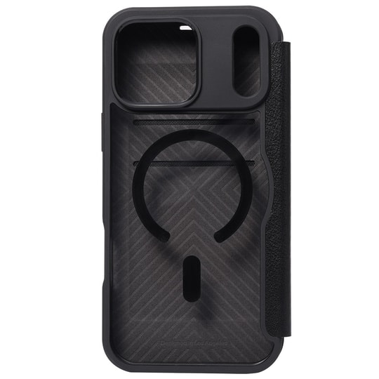 Apple iPhone 18 Pro Kılıf M-safe Şarj Özellikli Vegan Deri Tasarımlı Şeffaf Arka Yüzey Kartlıklı Raptic Urban Folio Serisi Kapak