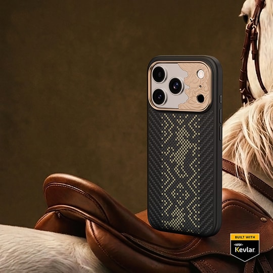 Apple iPhone 18 Pro Kılıf M-safe Şarj Özellikli Yükseltilmiş Kamera Çerçeveli Karbon Fiber Tasarımlı Benks Knight ArmorPro Kevlar Kapak