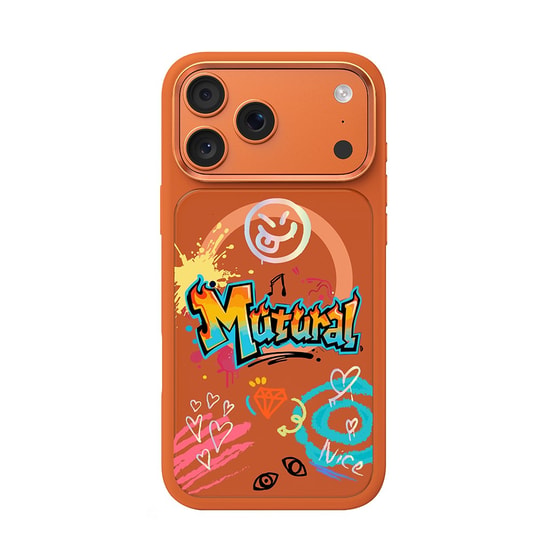 Apple iPhone 18 Pro Kılıf M-safe Şarj Özellikli 3D Baskılı Tasarım Mutural Graffiti Serisi Kapak