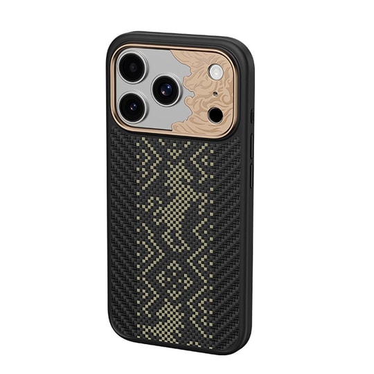 Apple iPhone 18 Pro Kılıf M-safe Şarj Özellikli Yükseltilmiş Kamera Çerçeveli Karbon Fiber Tasarımlı Benks Knight ArmorPro Kevlar Kapak